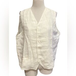 Flax 100% linen vest size large